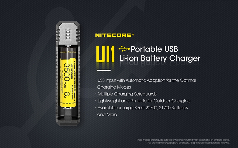 27249 NiteCore UI1 USB Φορτιστής Μπαταριών Li-ion